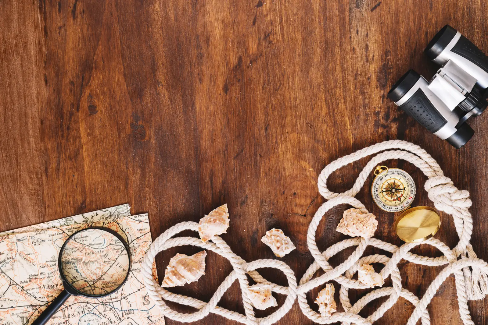 Gift cards on a coastal table